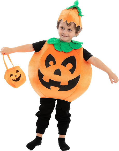 Disfraz Calabaza para Niños Spooktacular Creations con Canasta