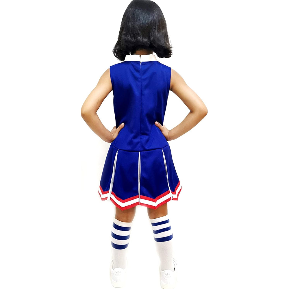 Disfraces de animadora para niñas talla XL azul con rojo