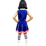 Disfraces de animadora para niñas talla XL azul con rojo