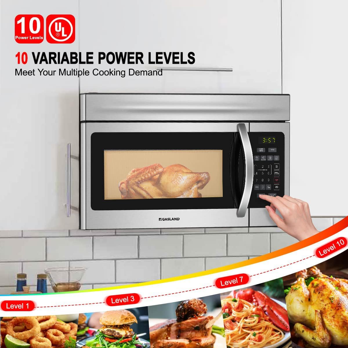 Microondas sobre la estufa GASLAND Chef OTR1603S 1.6 Cu. Ft.