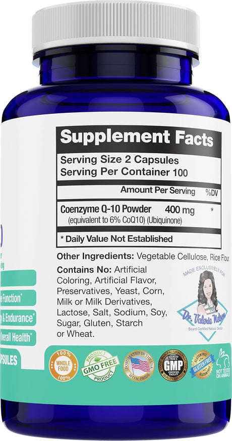 CoQ10 400 MG Ubiquinona Suplemento Foxxy Doc 200 caps