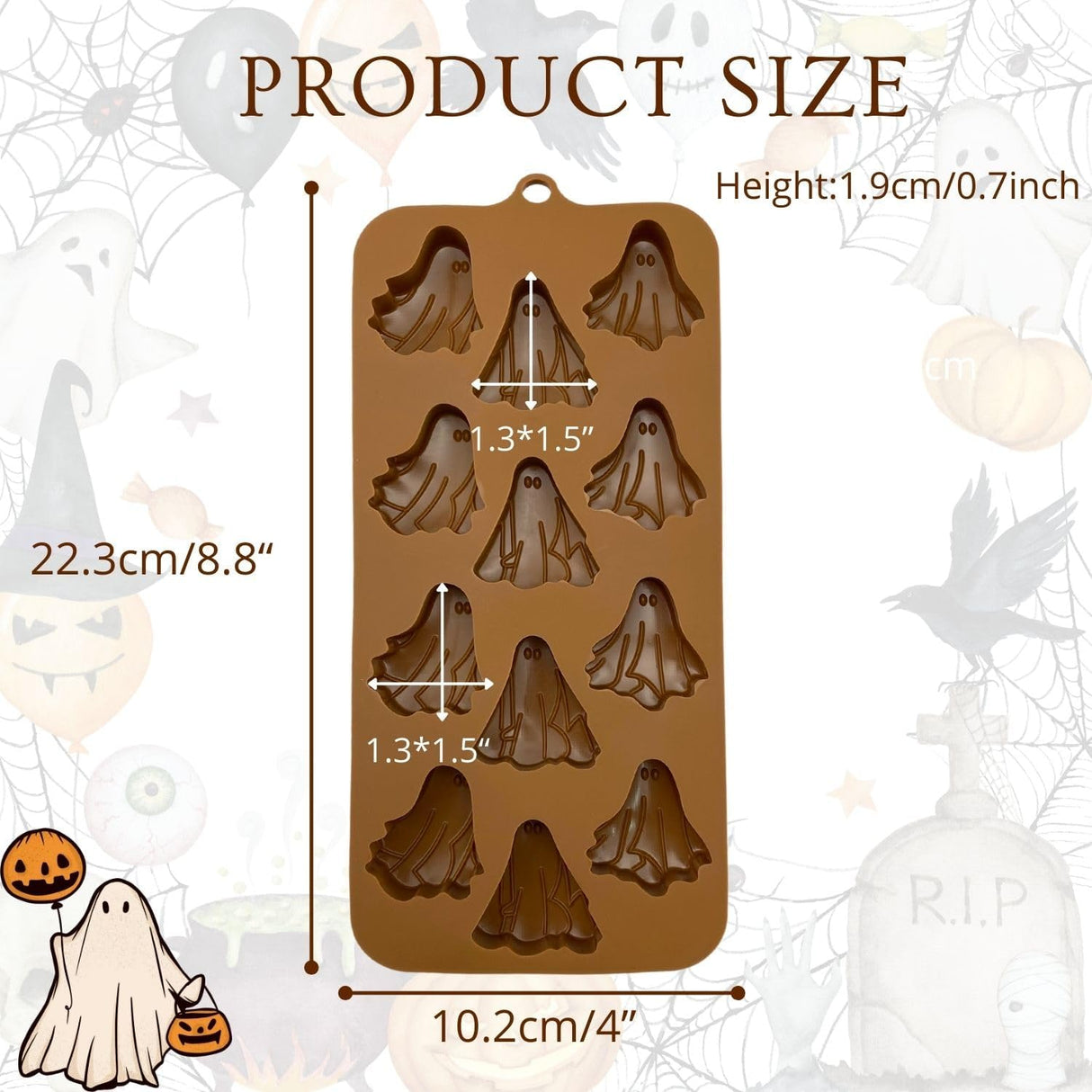 Moldes de Silicona Fantasma para Chocolate - 3D Halloween 1 Pieza