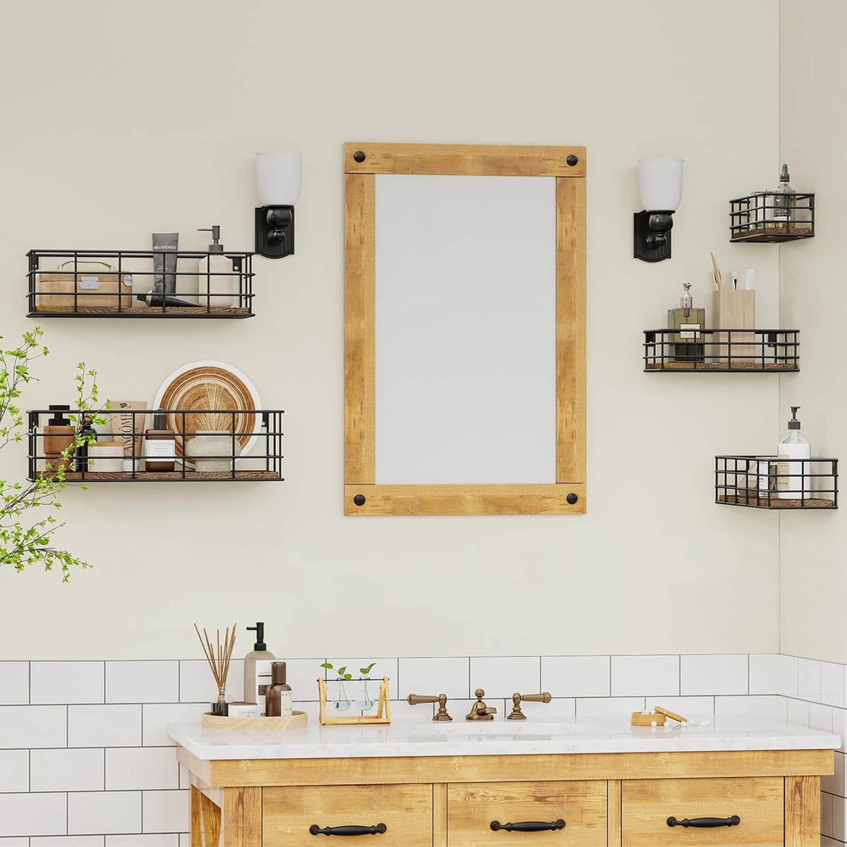 Estantes Flotantes Fixwal, 5 Piezas Montados en Pared