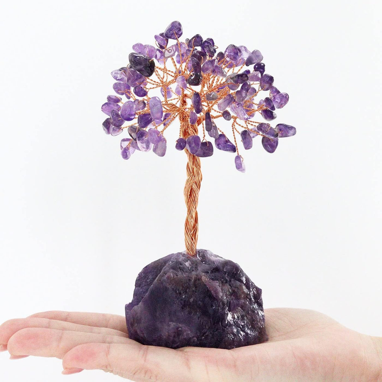 DUQGUHO Árbol de cristal de amatista con piedra preciosa
