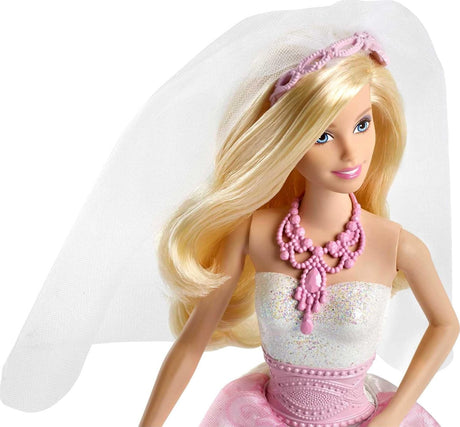 Barbie Conjunto de Ropa y Accesorios para Novia, Blanca y Rosa