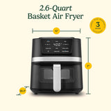 Freidora de Aire Cuisinart 2.6Qt, 3 Programas, Modelo AIR-80