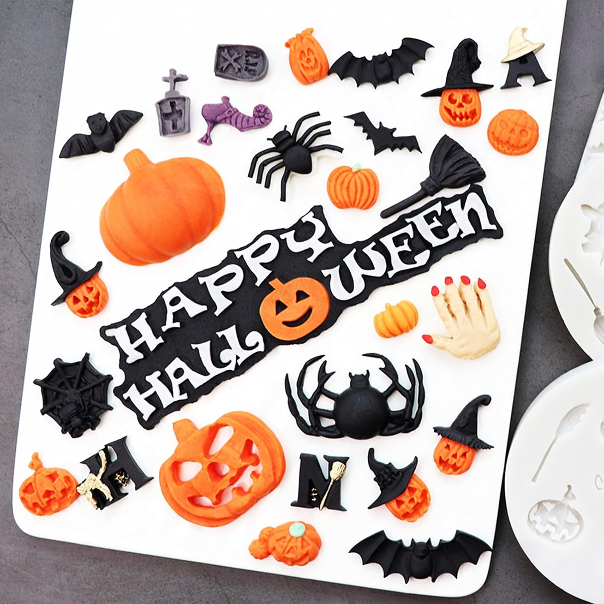 Moldes de Fondant Halloween, 5 Piezas, Silicona para Decorar