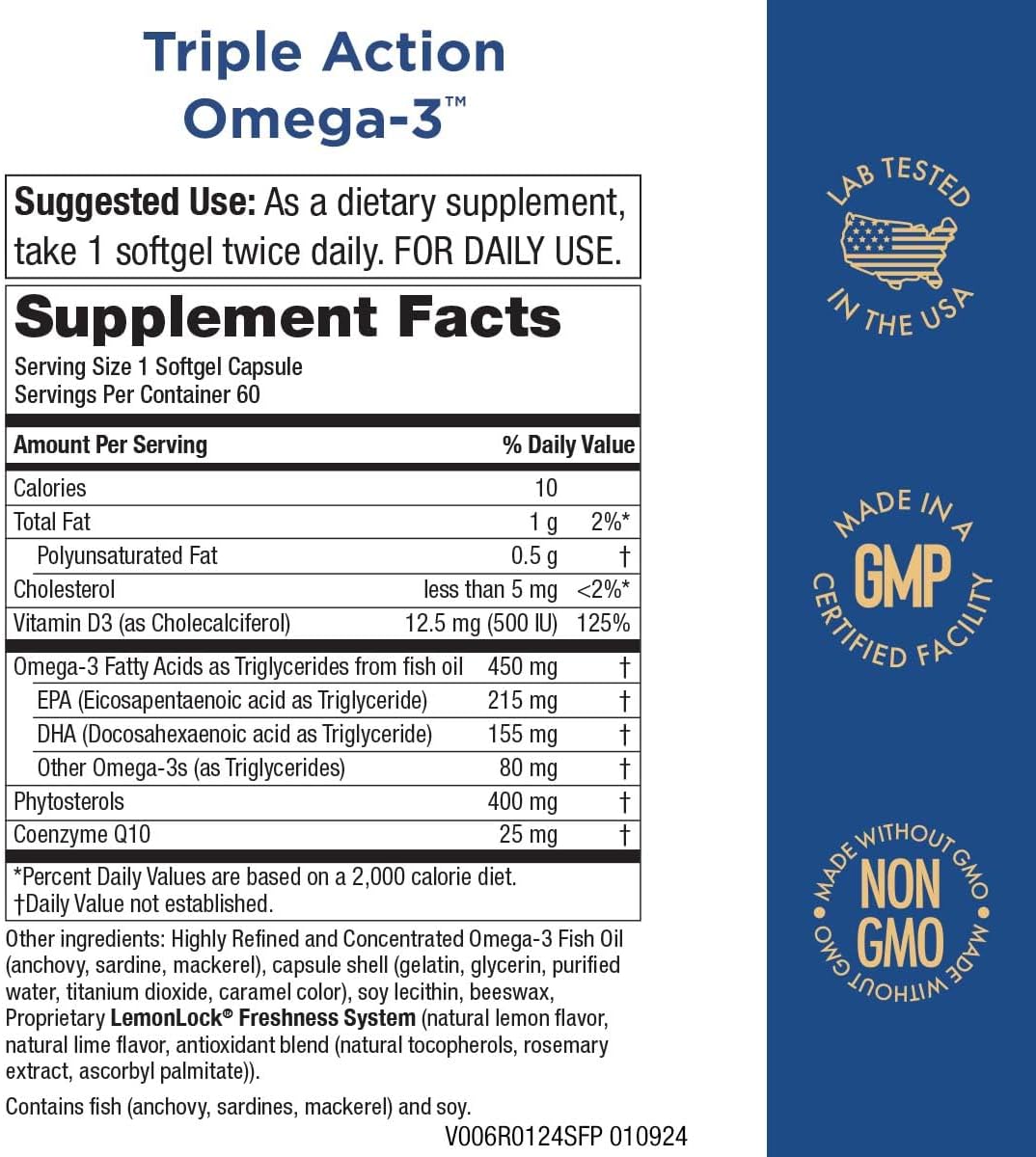 Triple Action Omega-3 Purity Products - 60 Cápsulas