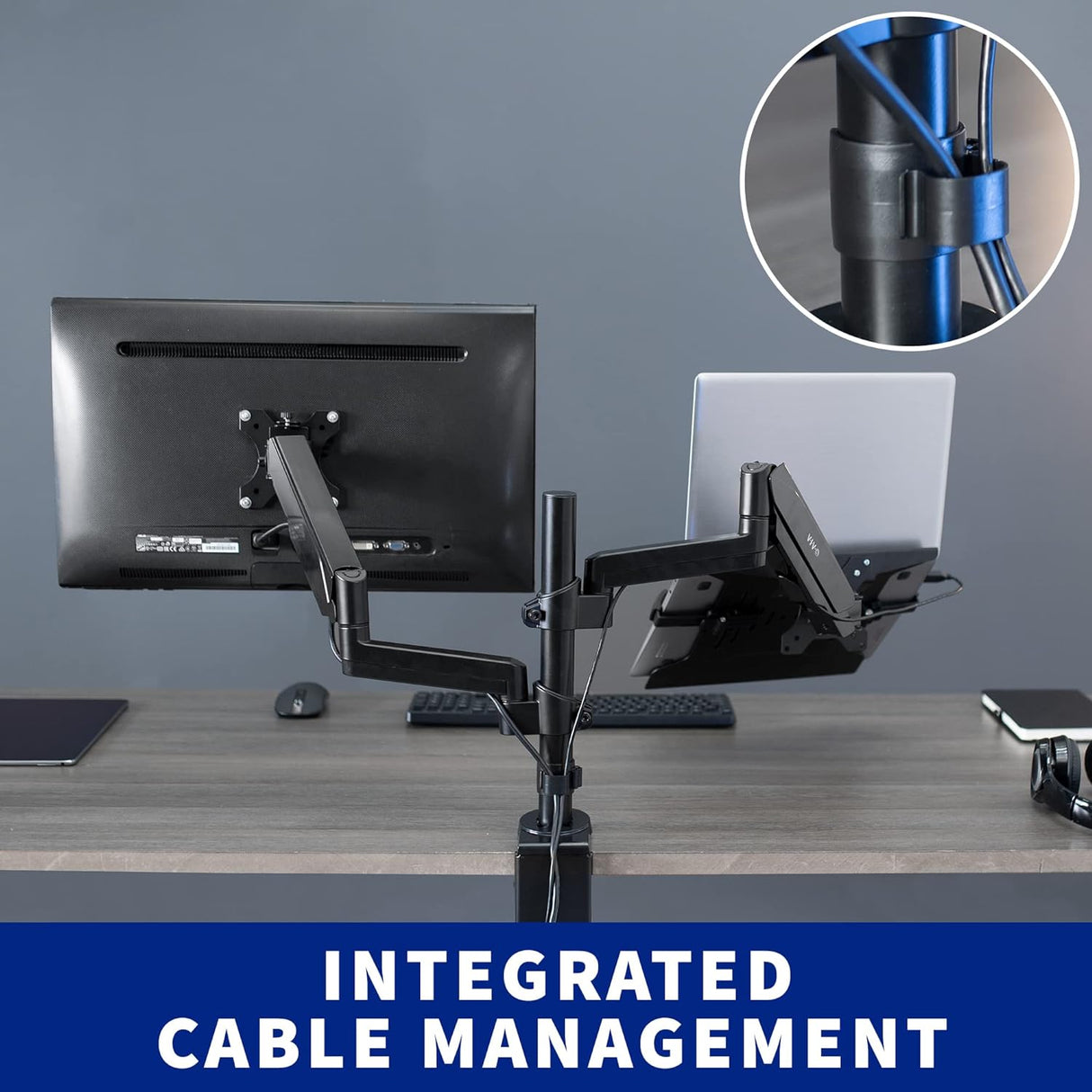 Soporte Doble VIVO para Monitor y Laptop, Ajuste Neumático, STAND-V102L