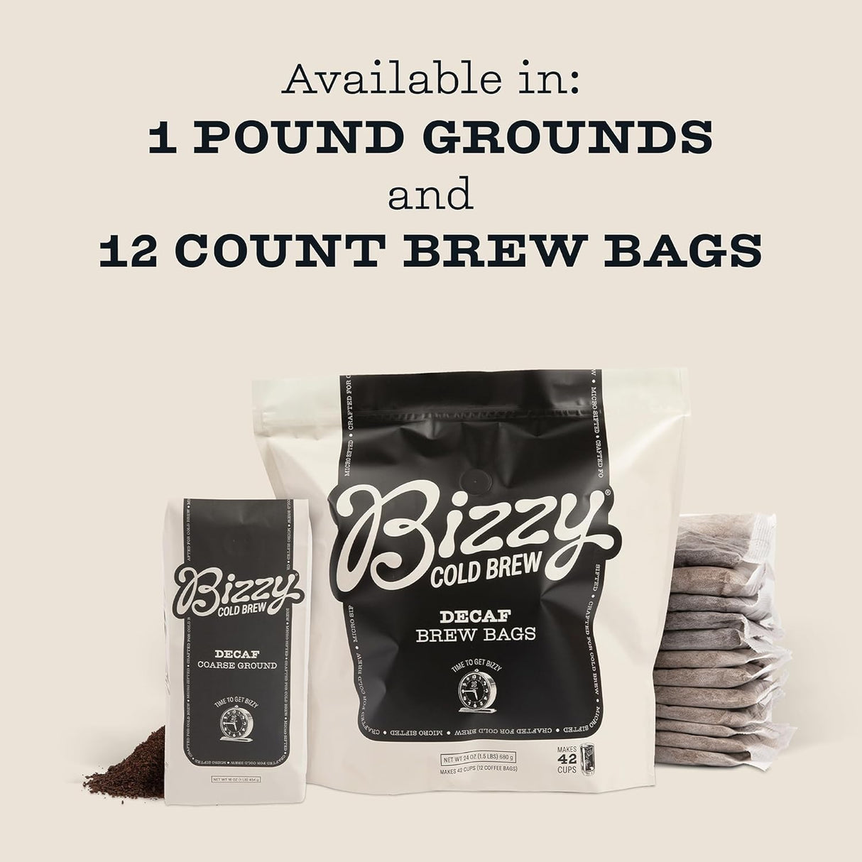 Café Frío Bizzy Decaf 100% Arábica 1 LB Proceso de Agua