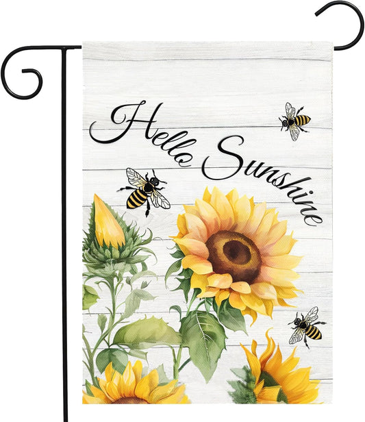 Bandera de jardín de girasol y abeja, doble cara, modelo g01