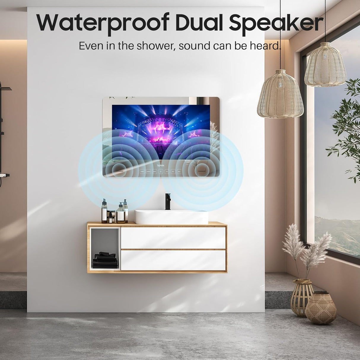 Televisor Baño Smart Mirror SYLVOX 24 1080P IP66 WiFi