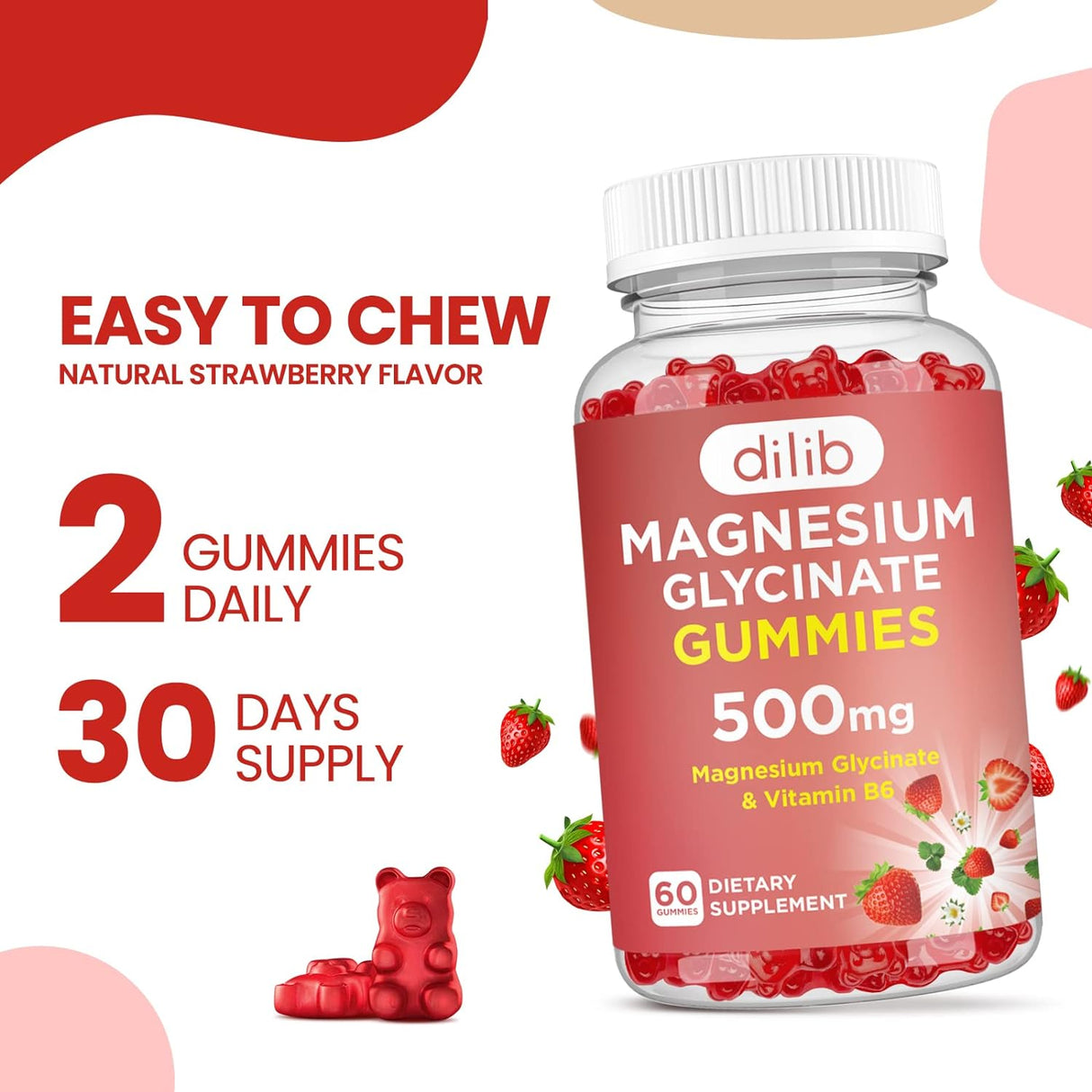 Suplementos de glicinato de magnesio de 500 mg dilib