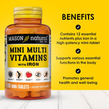 Vitaminas Mini Multi diarias MASON NATURAL con Hierro, 3-Pack