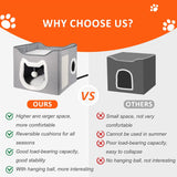 Casa Caliente para Gatos - Cueva con Juguete y Rascador, Plegable