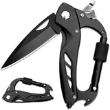 Mosquetón multiherramienta con cuchillo de bolsillo plegable