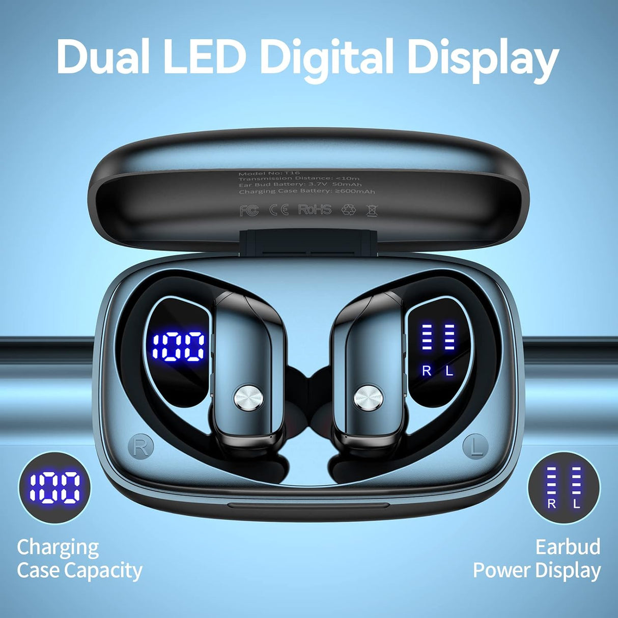 Auriculares Inalámbricos Bmani, 48hrs, Con Display LED, Modelo: Bmani