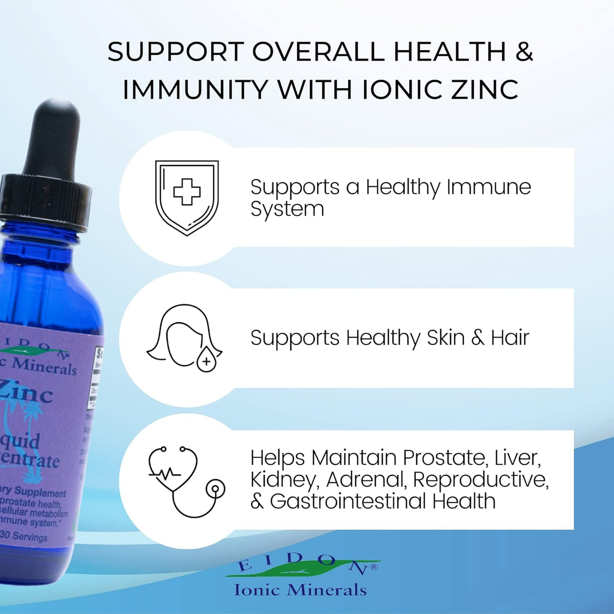 Suplementos  zinc iónico, 2 onzas