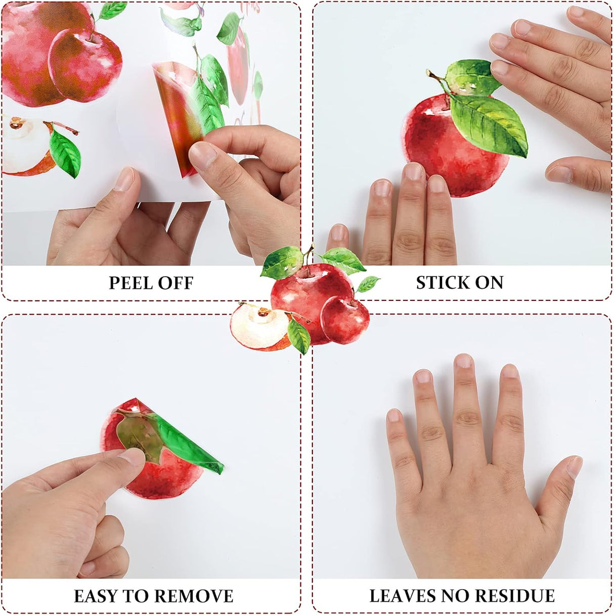 Pegatinas de Frutas Epakh para Pared, 41 Piezas, Estilo Manzana