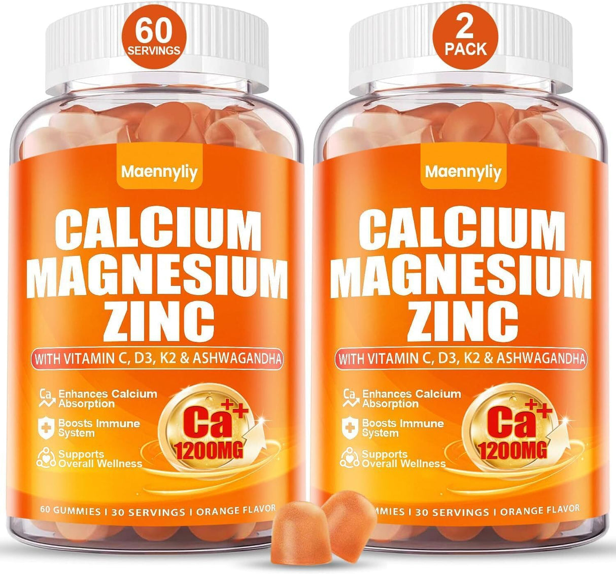 Calcio 1200 mg con Vitamina D3 Gummies - Absorción Extra