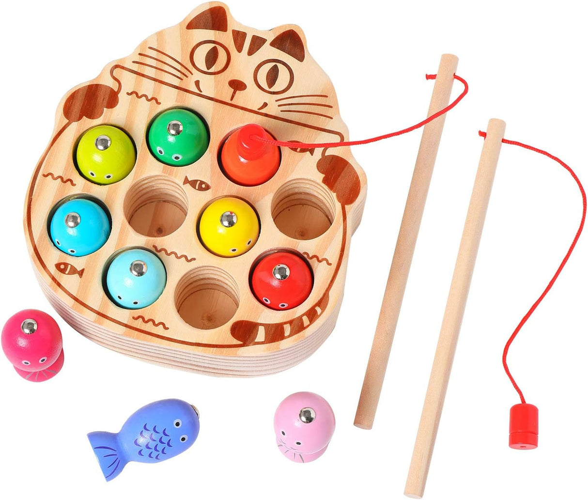 Juego de Pesca Magnético Montessori, Habilidades Motoras, 1-3 Años