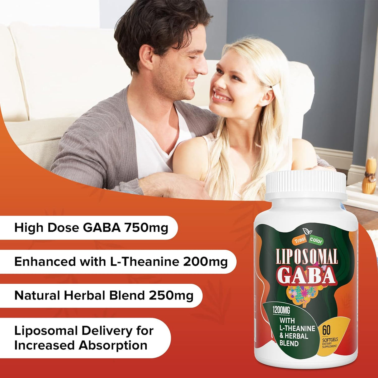 Suplementos de L-teanina de 1200 mg Complejo GABA