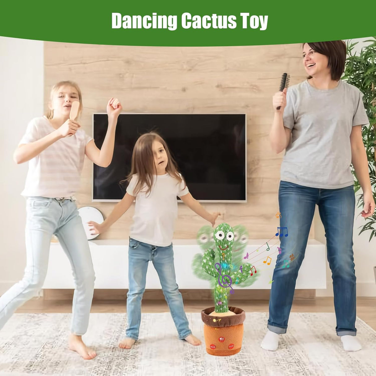 Cactus Bailarín Repetidor, Juguete Musical, Luz y Sonido