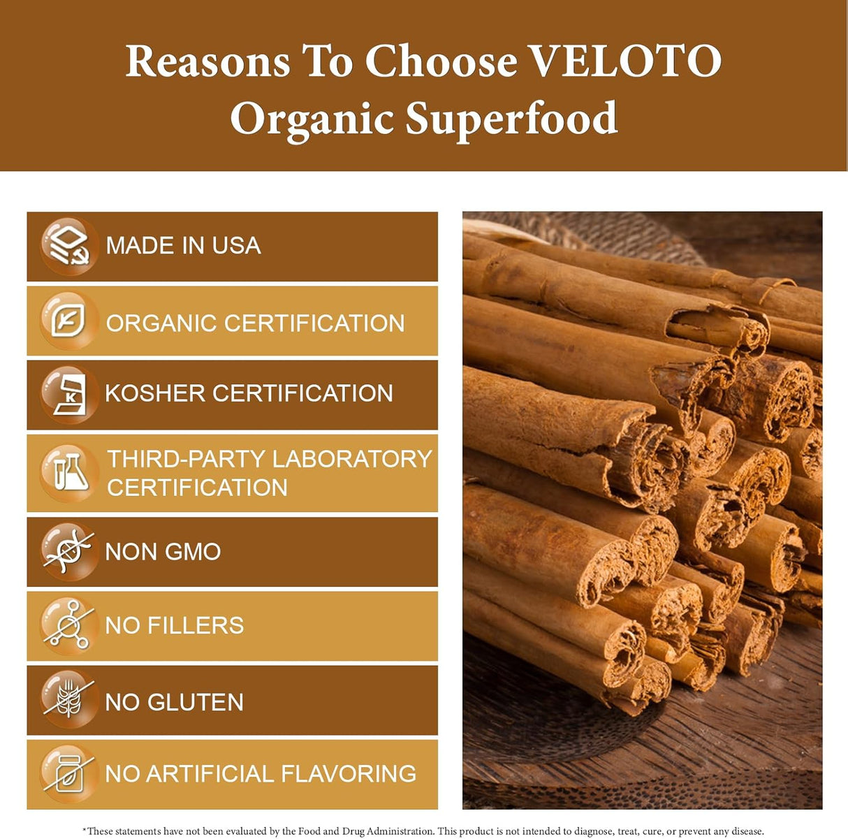 Canela de Ceilán Orgánica en Polvo 2lb - Certificada Kosher