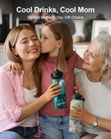 Botella de Agua 32oz BUZIO, Aislante, Con Pajilla, Modelo Bear Mama