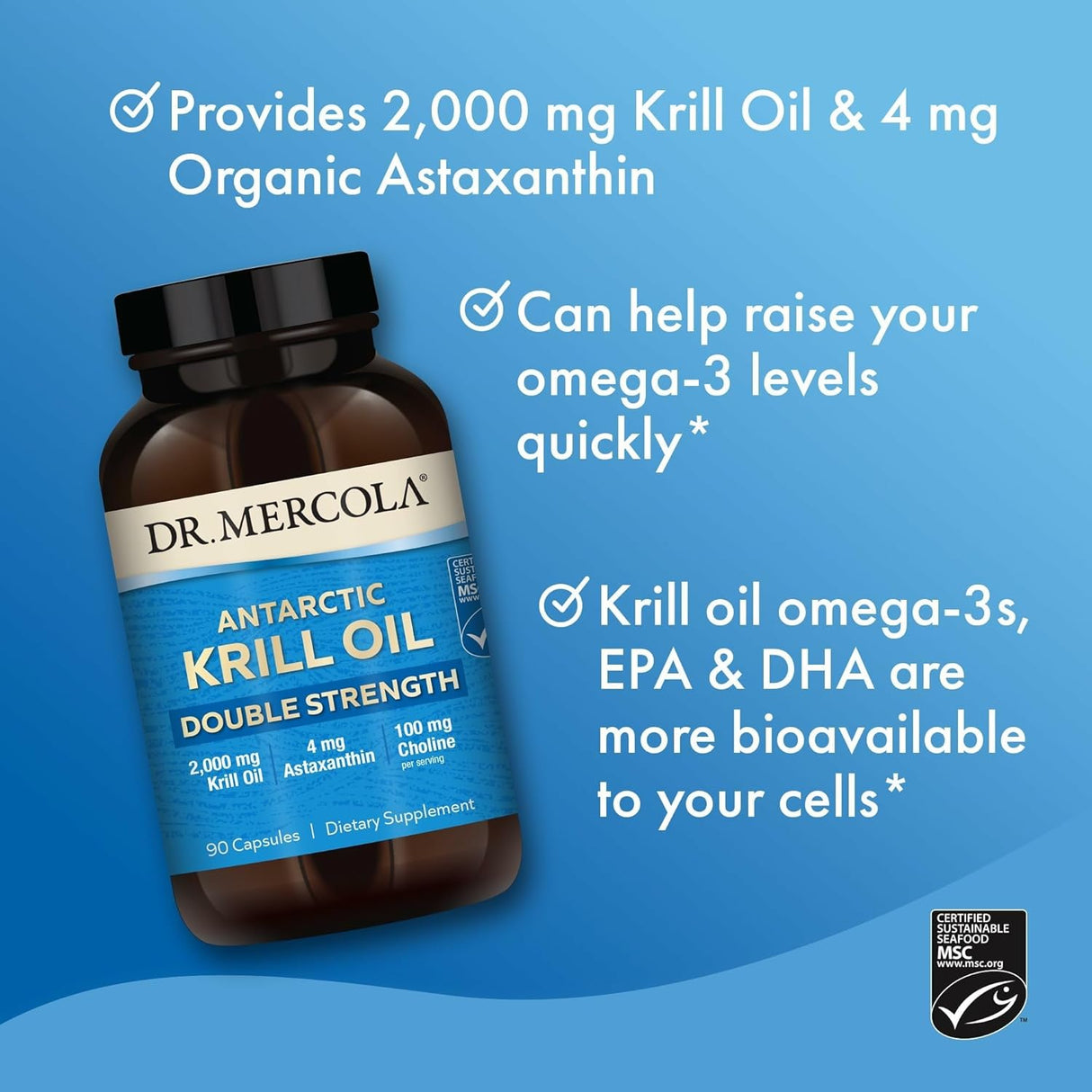 Aceite de Krill Antártico Mercola Doble Fuerza 2000 mg