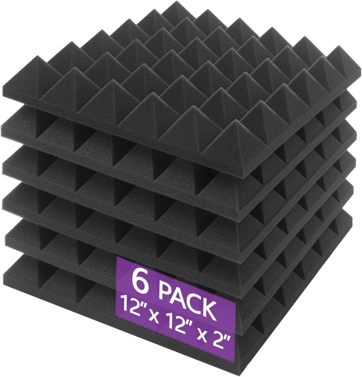 Paneles Acústicos 6 Pzas, Alta Densidad, 2x12x12 Wedge