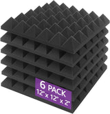 Paneles Acústicos 6 Pzas, Alta Densidad, 2x12x12 Wedge