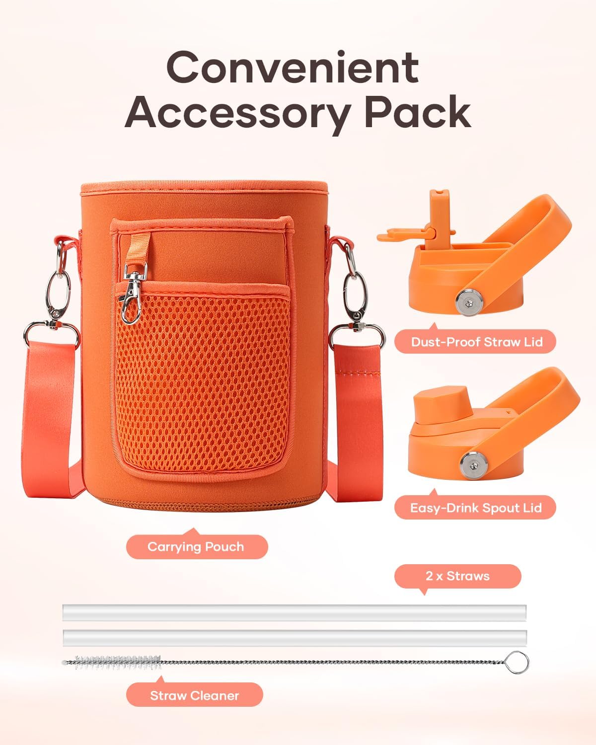 Botella de agua de medio galón, BUZIO, acero inoxidable 64 oz