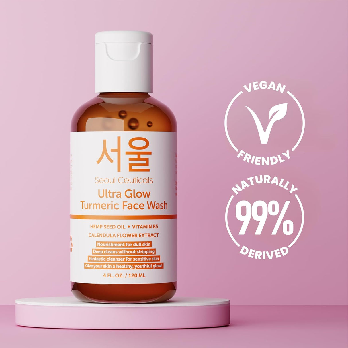 Limpiador Facial Coreano con Cúrcuma Vegano y Libre de Crueldad