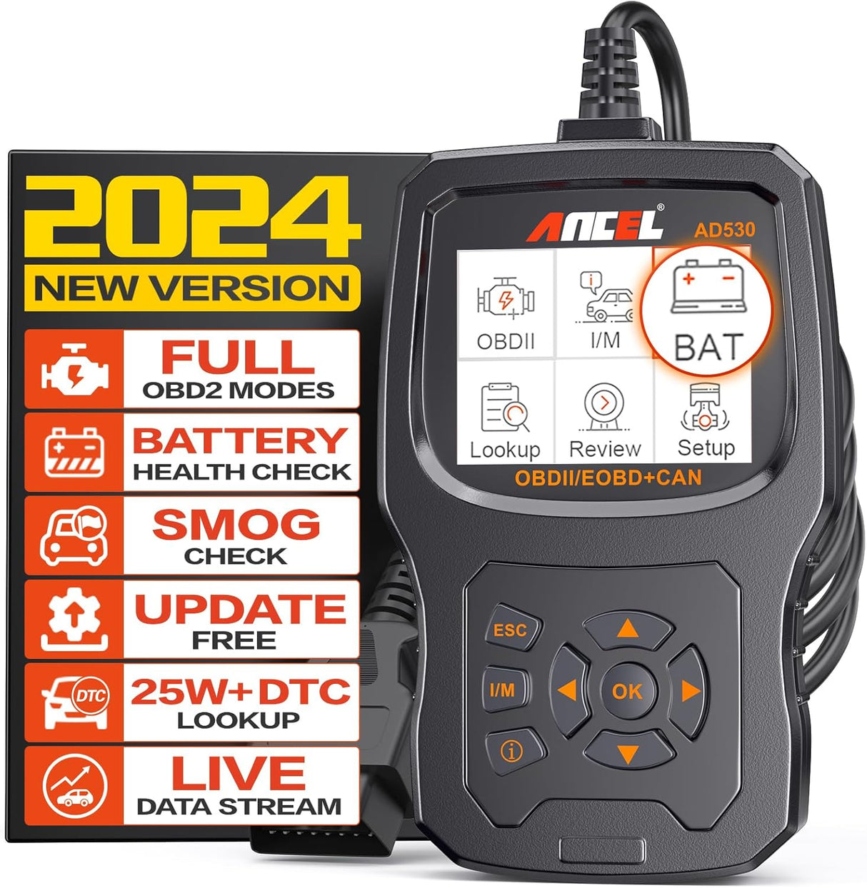 Escáner de diagnóstico OBD2 para automóvil AD530 ANCEL