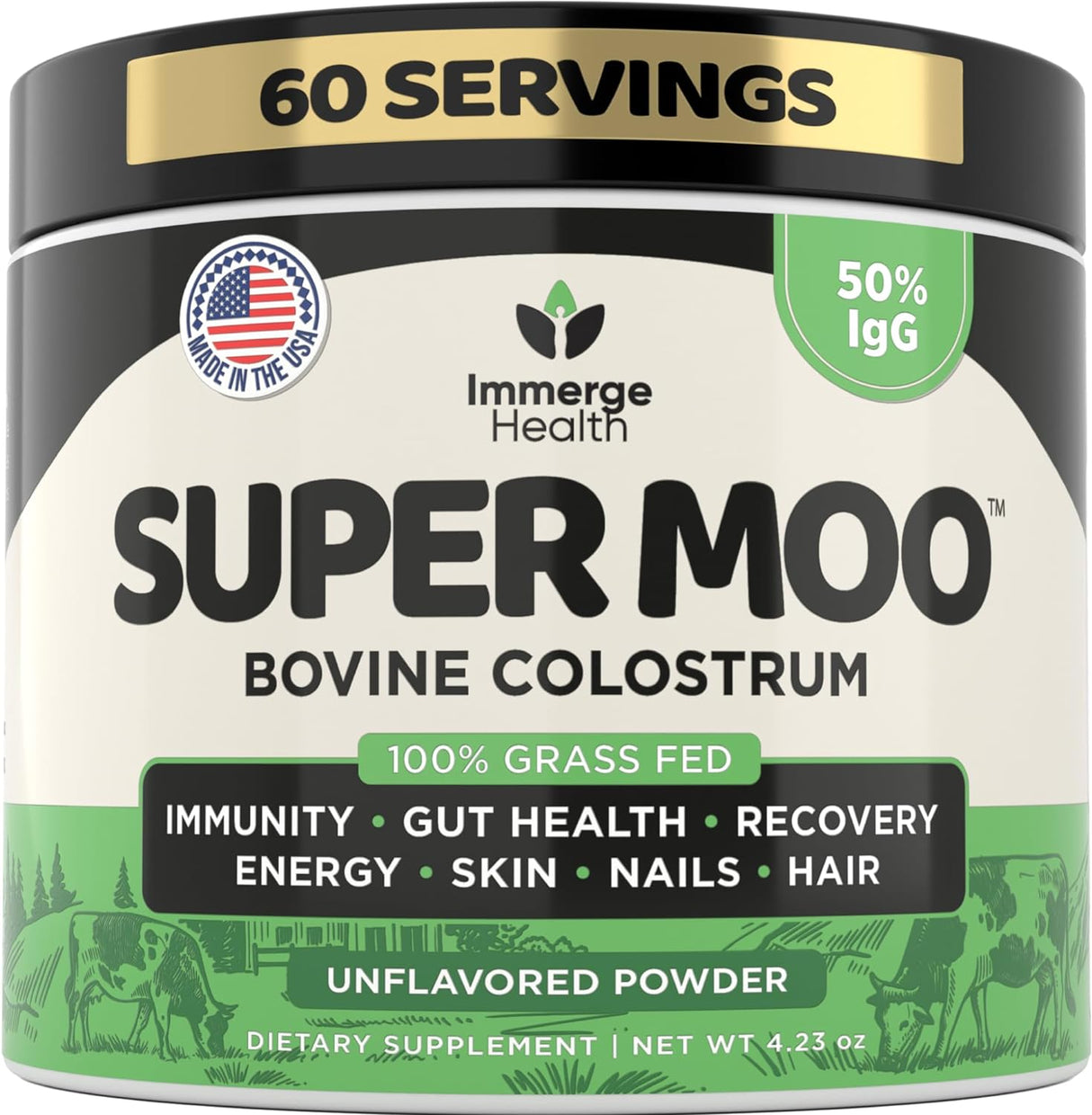 Polvo de Calostro de Vacas Alimentadas con Pasto Super MOO