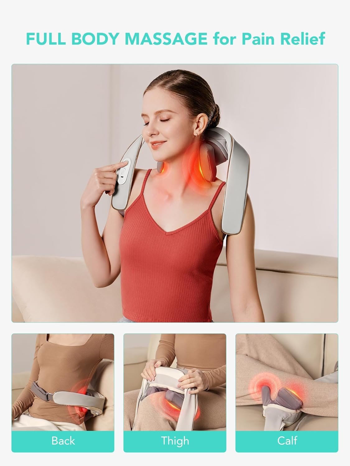 Masajeador de Cuello SKG, Shiatsu con Calor, H5 Mini