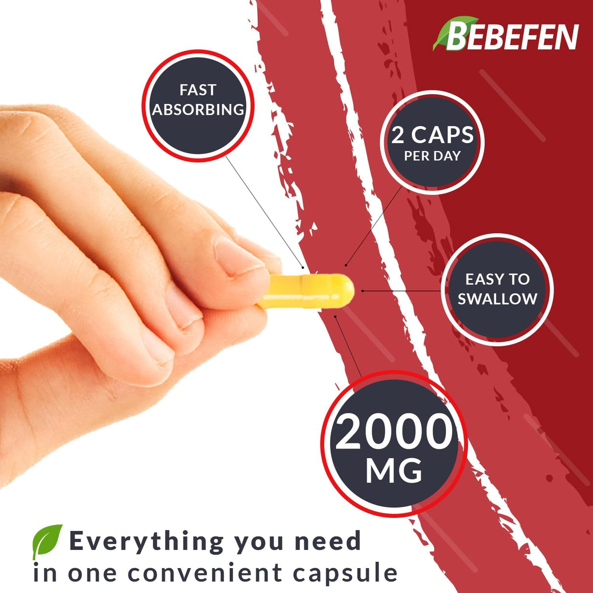 Suplemento de raíz Goldenseal de 2000 mg de hierbas vegano