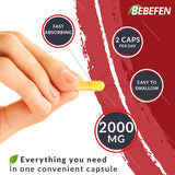 Suplemento de raíz Goldenseal de 2000 mg de hierbas vegano