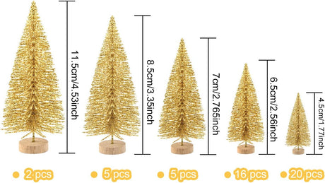 Mini Árboles de Navidad KUUQA 48 Pcs para Decoración DIY