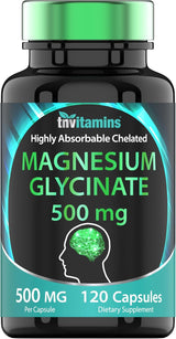 Magnesio Glicinato 500mg, 120 cápsulas, para dormir y nervios