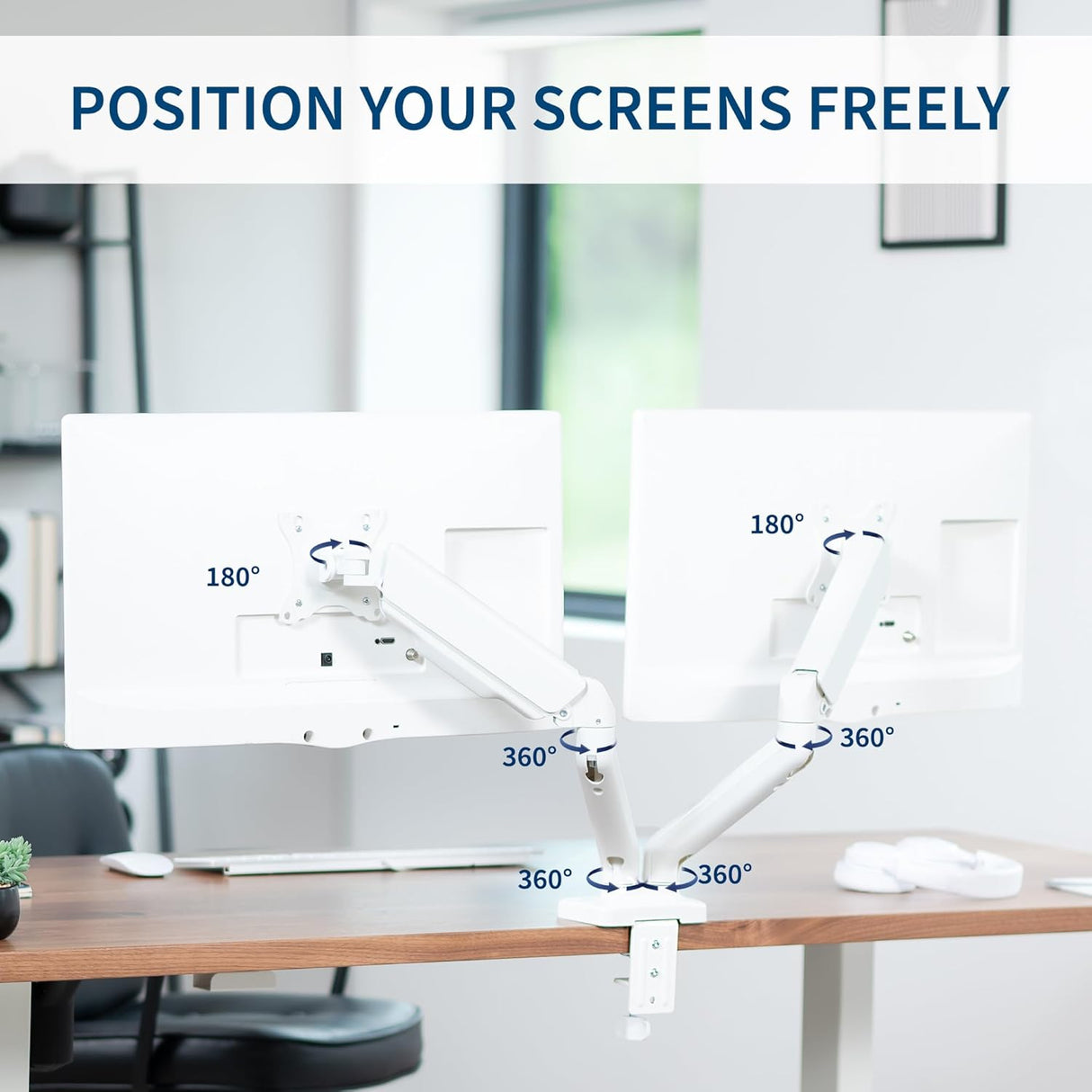 Soporte de Doble Monitor VIVO, Hasta 32, Articulado, STAND-V002O
