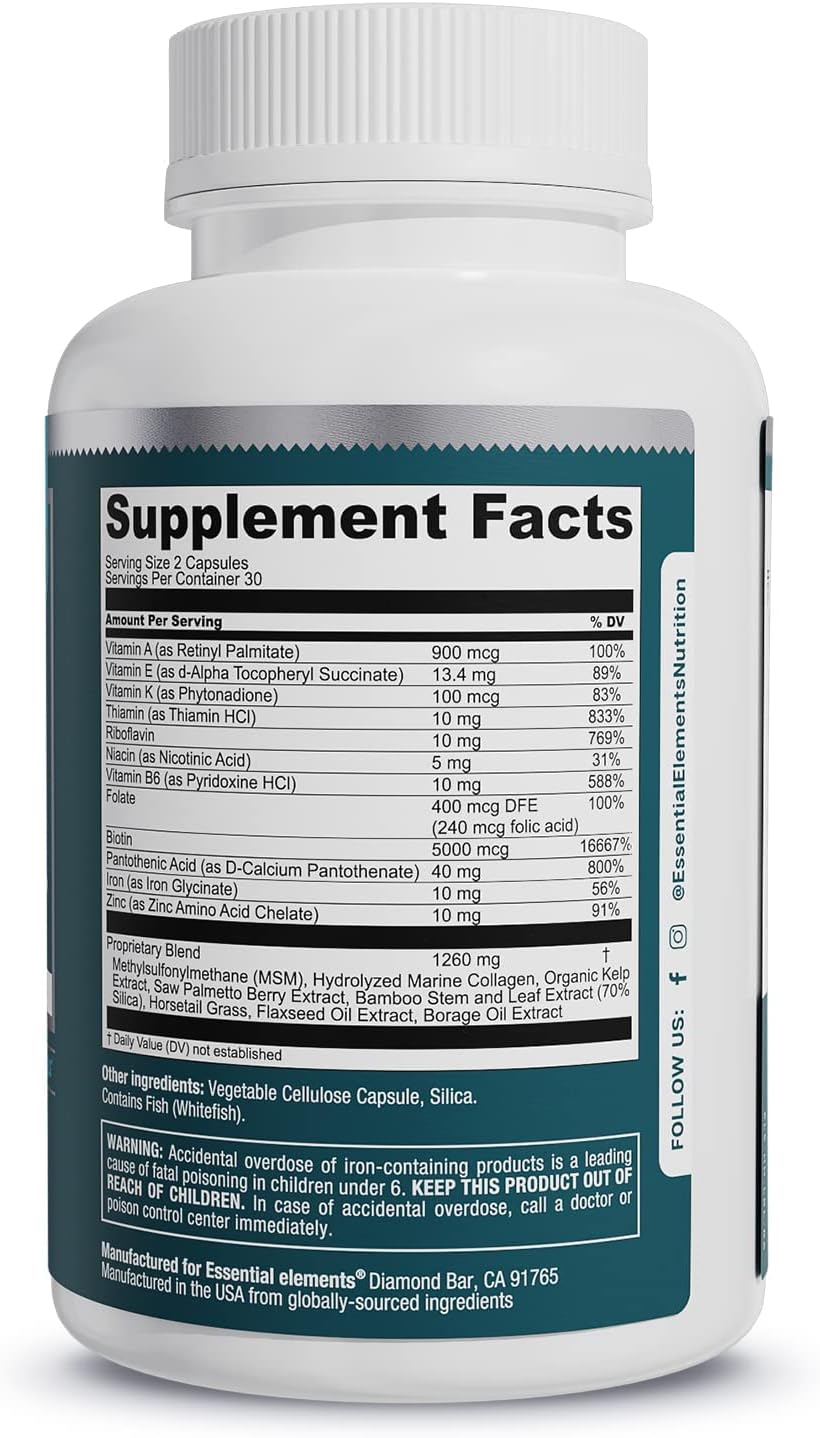 ElementosEsenciales Hair Hero - Fórmula para cabello, piel y uñas