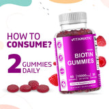 Vitamatic Gominolas de Biotina 10,000 mcg para cabello piel uñas