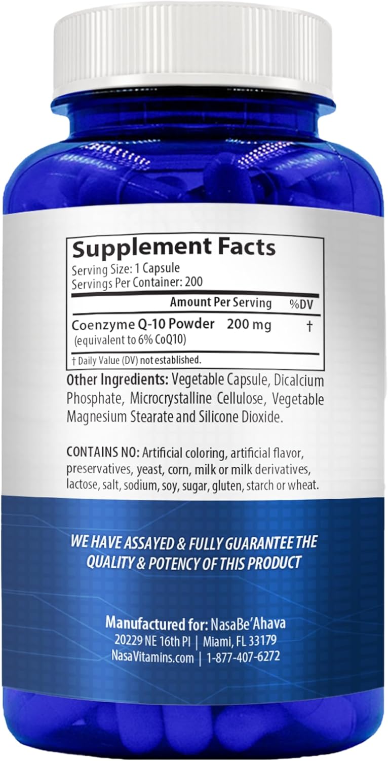 CoQ10 200mg Vegano Suplemento Energía y Piel EasyAbsorption