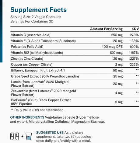 Suplementos Alimenticios 2 vitaminas para los ojos
