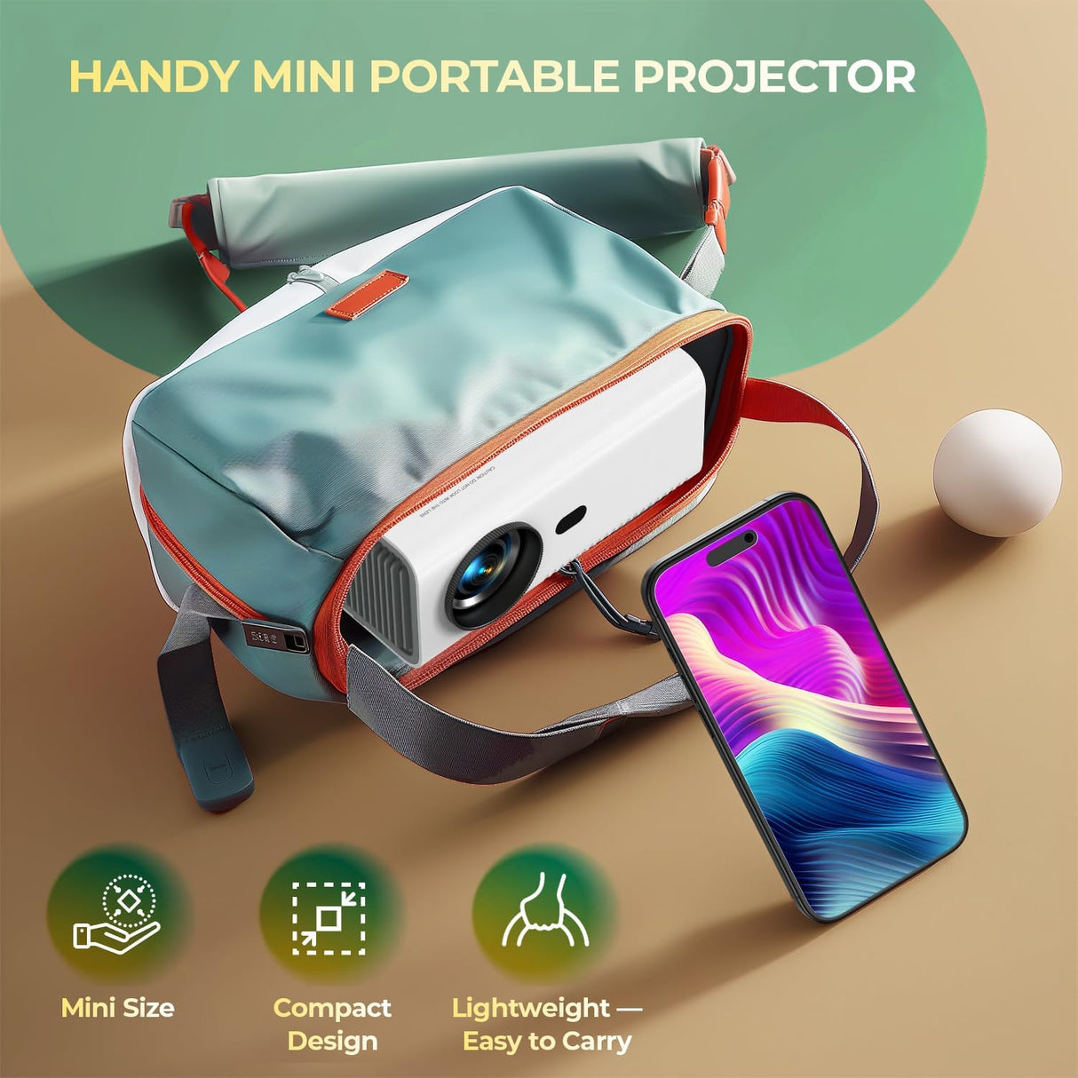 Proyector Mini YUZINO Full HD 1080P, WiFi, Bluetooth, 2024