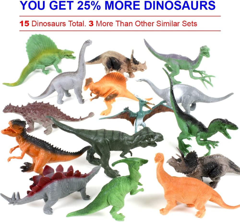 Conjunto de Dinosaurios DinoMax con Libro, 15 Piezas, T-Rex