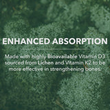 PlantFusion Vitamina D3 + K2 Orgánica Vegana 5000 IU, 60 Cápsulas