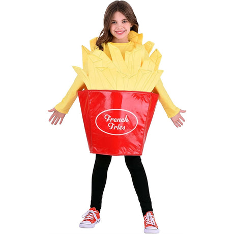 Disfraz de patatas fritas de comida rápida para niños